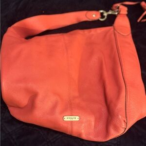 Coach Women's Coral Leather Hobo Bag